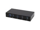 EXSYS EX-11234HMS-2 Hub 4 ports USB 3.2 Gen 1, Kit rail DIN et fixation murale, puce VIA VL817_Q7S