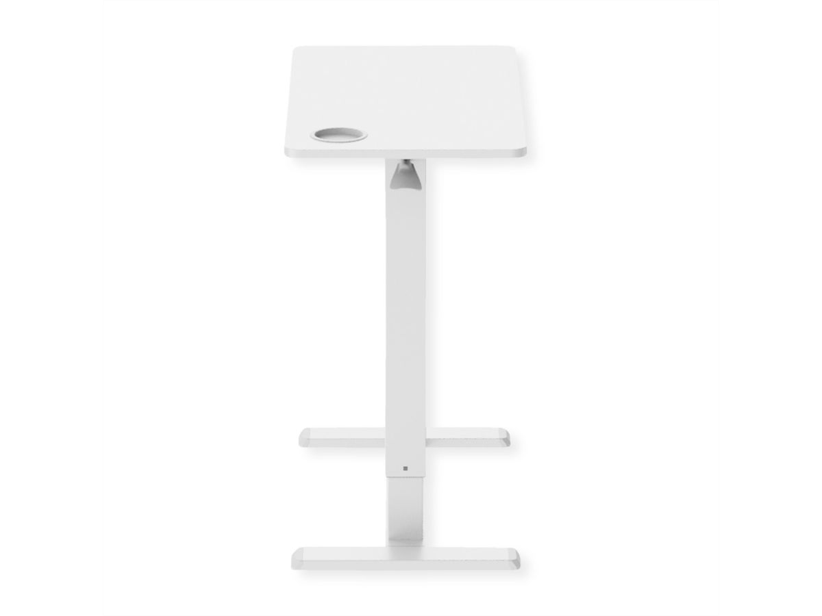 ROLINE Table d'appoint à vérin à gaz, réglable en hauteur, blanc