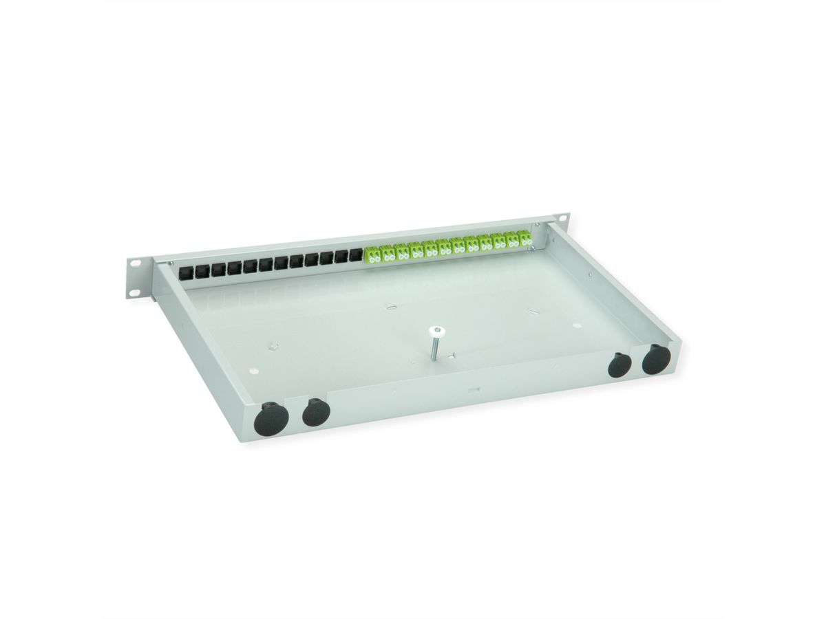 TELEGÄRTNER BASIS eco Panneau fibre optique, 12x LC Duplex, vert sapin, OM5