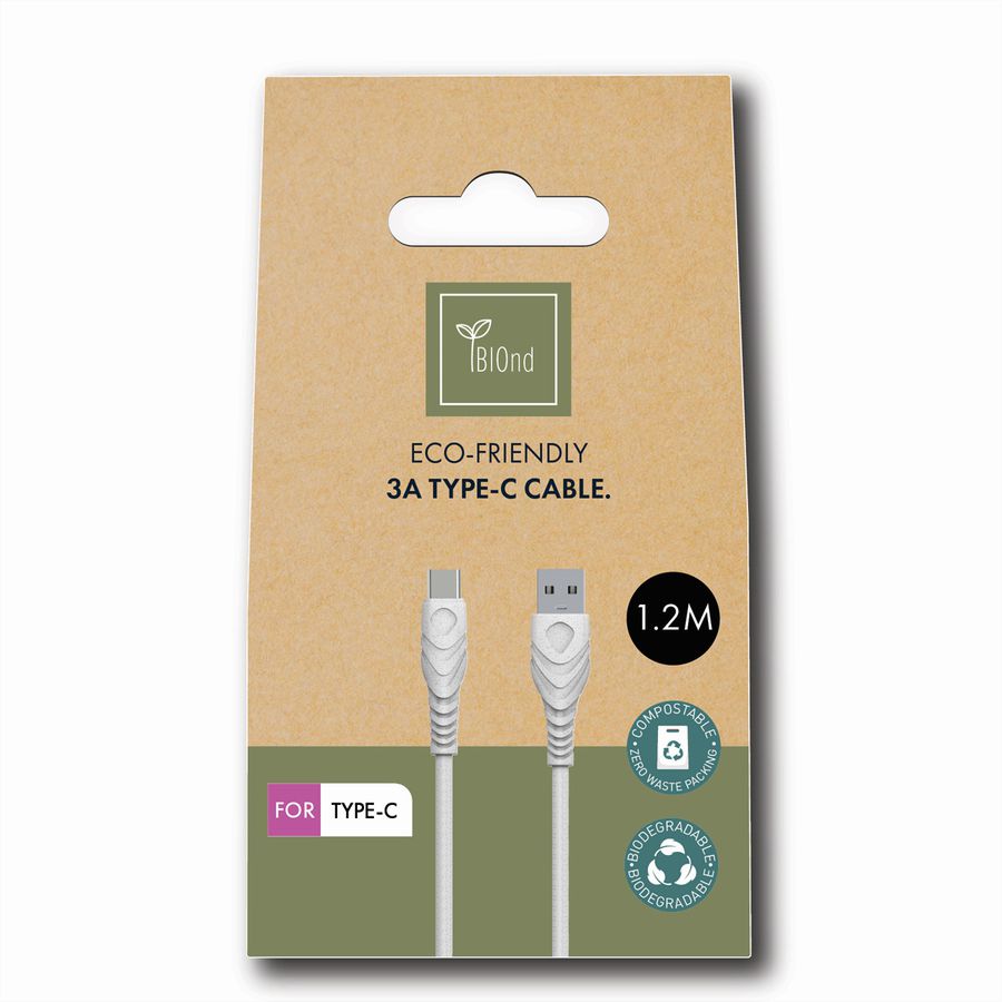 BIOnd BIO-12-TC Câble USB-A vers USB-C 3A, 1,2 m