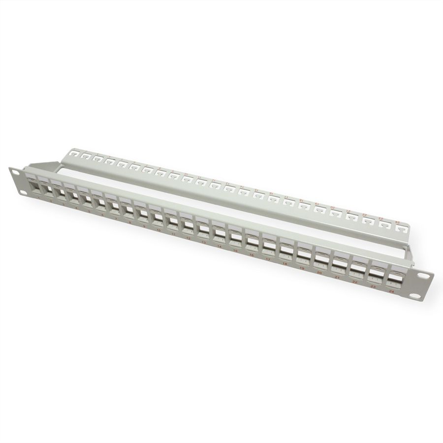 ROLINE Panneau de brassage 19" pour Keystones 24 ports, non-blindé, gris