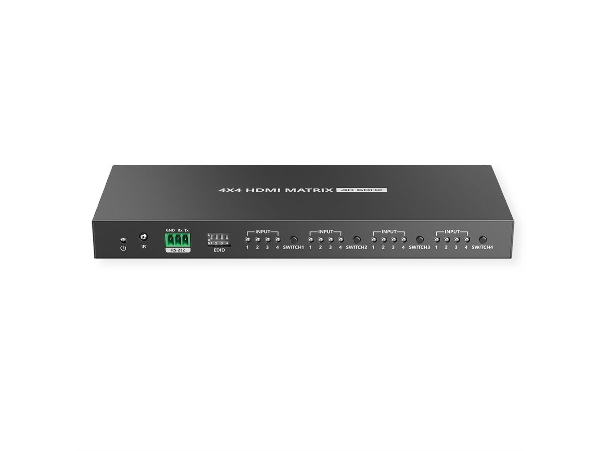 VALUE Switch Matriciel HDMI 4K, 4 x 4, avec télécommande