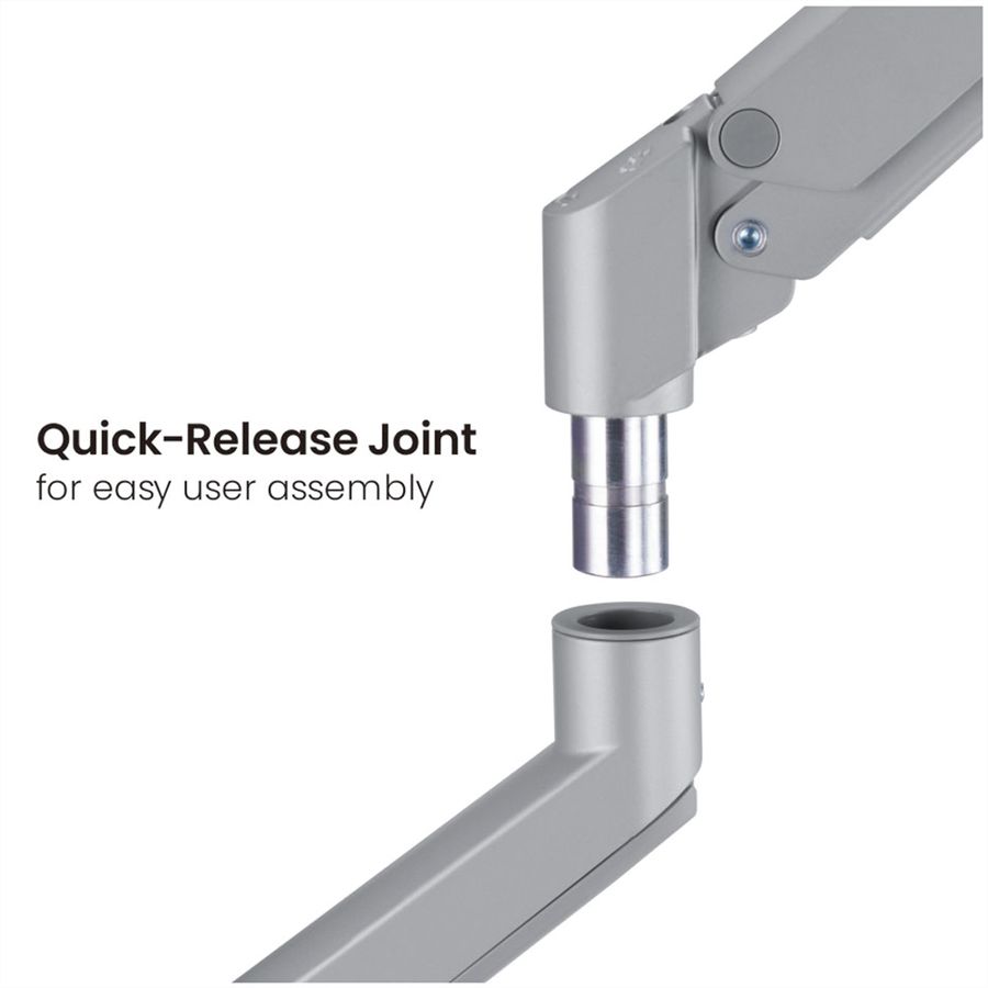 ROLINE Support double LCD, fixation sur bureau, vérin à gaz, 5 articulations, 17-23", jusqu'à 2x 9 kg, argent