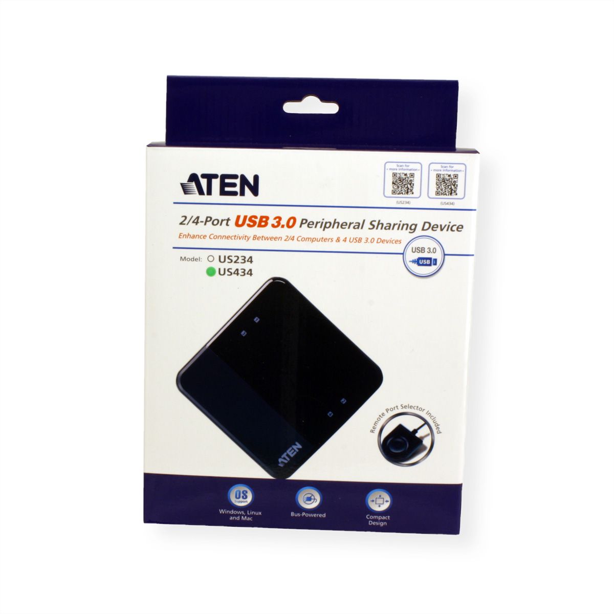 ATEN US434 Switch de partage des périphériques USB 3.0 à 4 ports