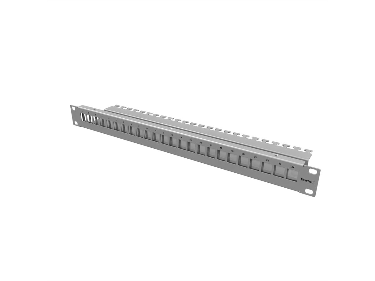 EasyLan preLink / fixLink Paneau 19'' 1U, vide, pour 24 Keystones
