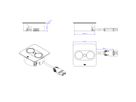 BACHMANN TWIST 2 1xUTE 1xUSB A/C 22W 0,2m GST18 argent carré, Mess.p.Ph. 5G4 CEE3x16A Lan Commutation p.D.