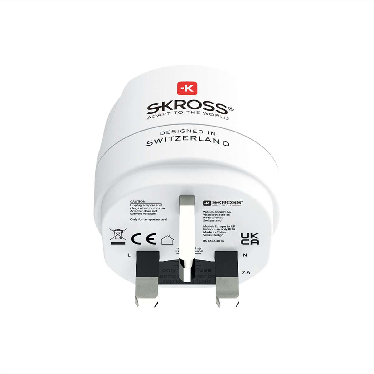SKROSS Adaptateur de voyage Europe vers Royaume-Uni, pour appareils à 2 et 3 pôles
