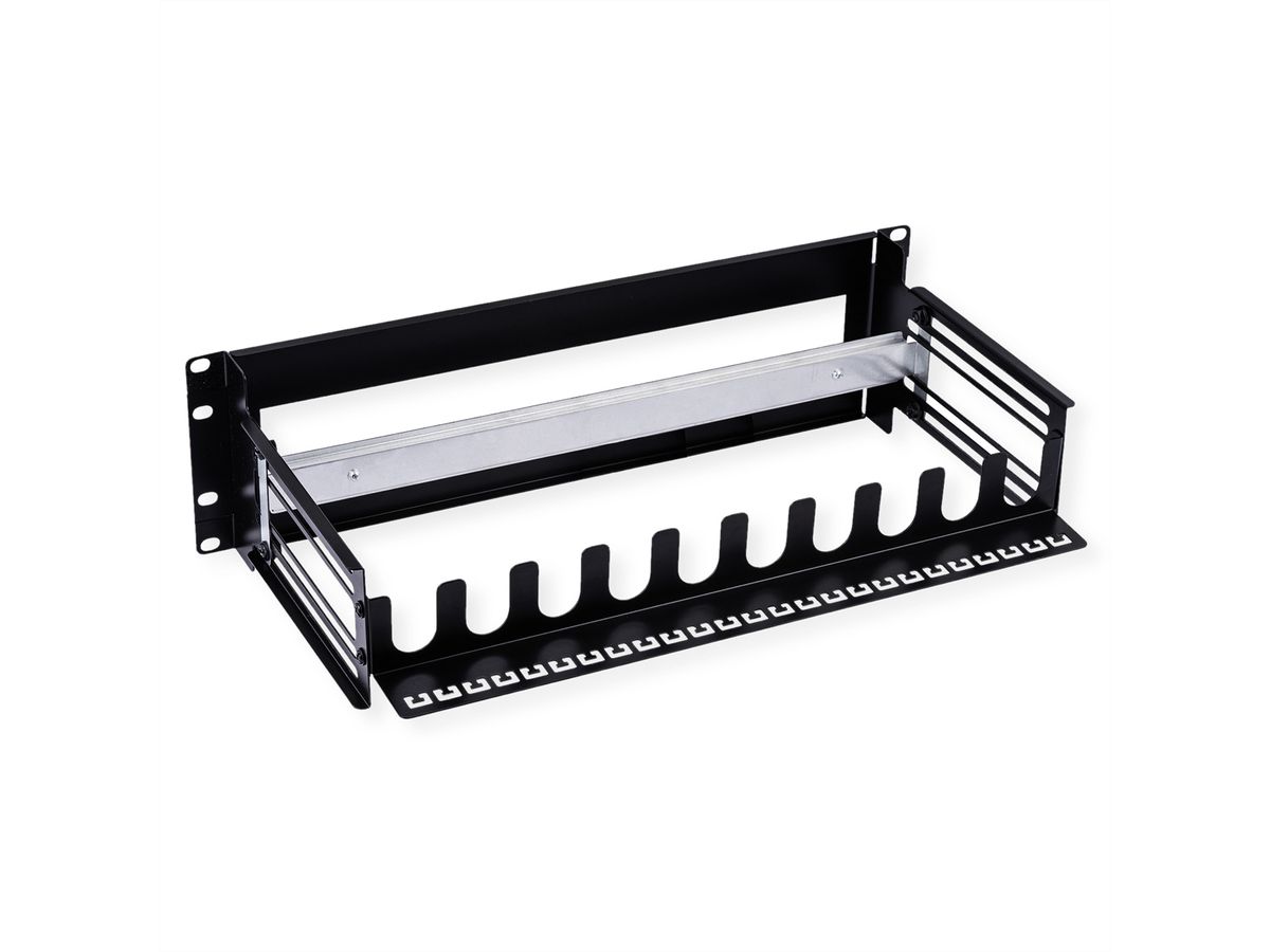 VALUE Cadre de support 19" pour appareils montés sur rail DIN, 3U, noir