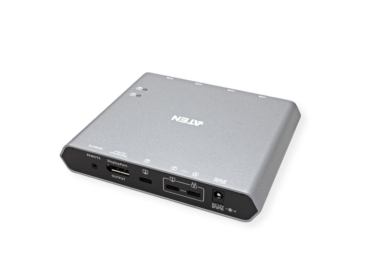 ATEN US3311 Commutateur KVM à 2 ports 4K DisplayPort USB-C avec passage d'alimentation