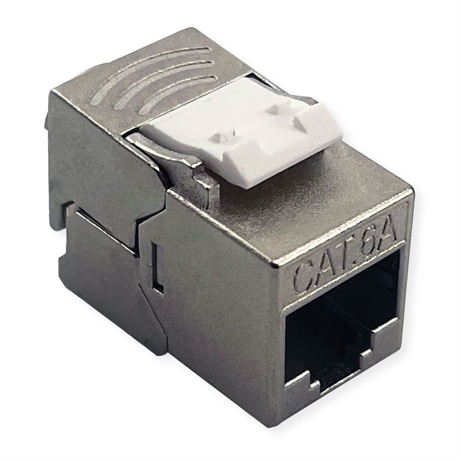 ROLINE Keystone Cat.6A (Classe EA), blindé, sans outil, SLIM, extra court, argent