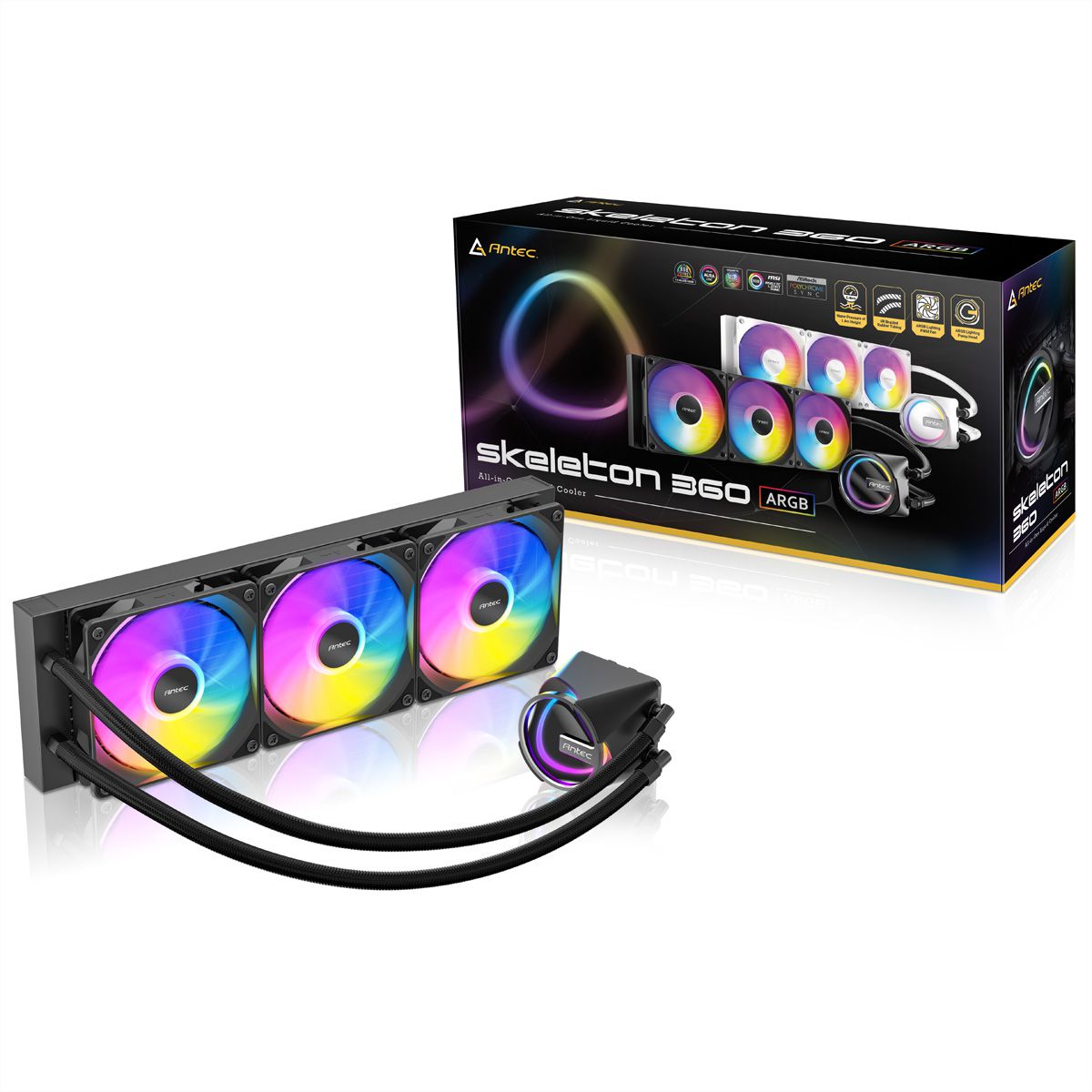 ANTEC Skeleton 360 ARGB Ventilateur de processeur Watercooling, noir