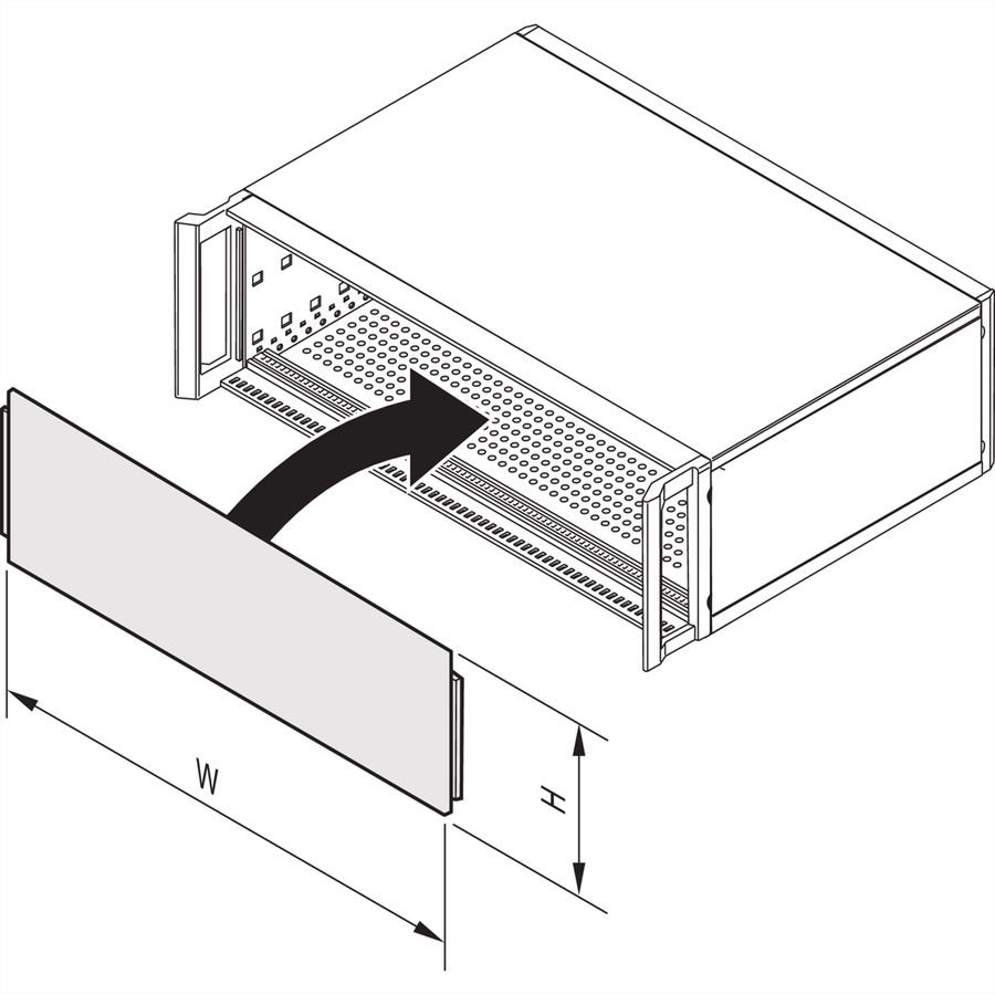 Face avant SCHROFF, pleine largeur, fendue, non blindée pour RatiopacPRO 6 U, AIR 7 U, 84 CV, 2,5 mm, alu
