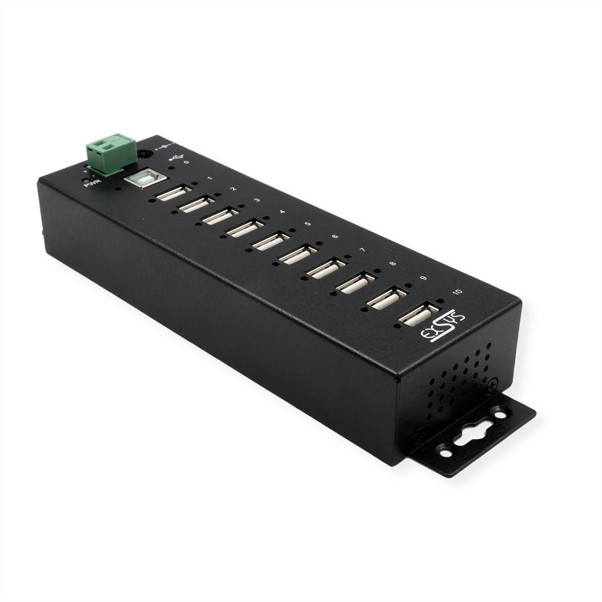 EXSYS EX-1170HMVS Hub métal USB 2.0, 10 ports, protection de surtension 15KV