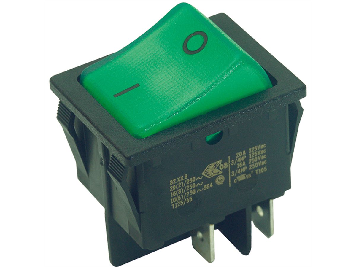 BACHMANN interrupteur à bascule série 3652, interrupteur, chargé, 2 pôles, s/vert