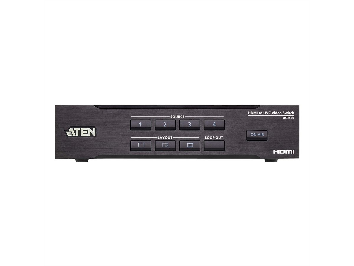 ATEN UC3430 CAMLIVE™ PRO 4K Commutateur vidéo HDMI vers USB, 4 entrées