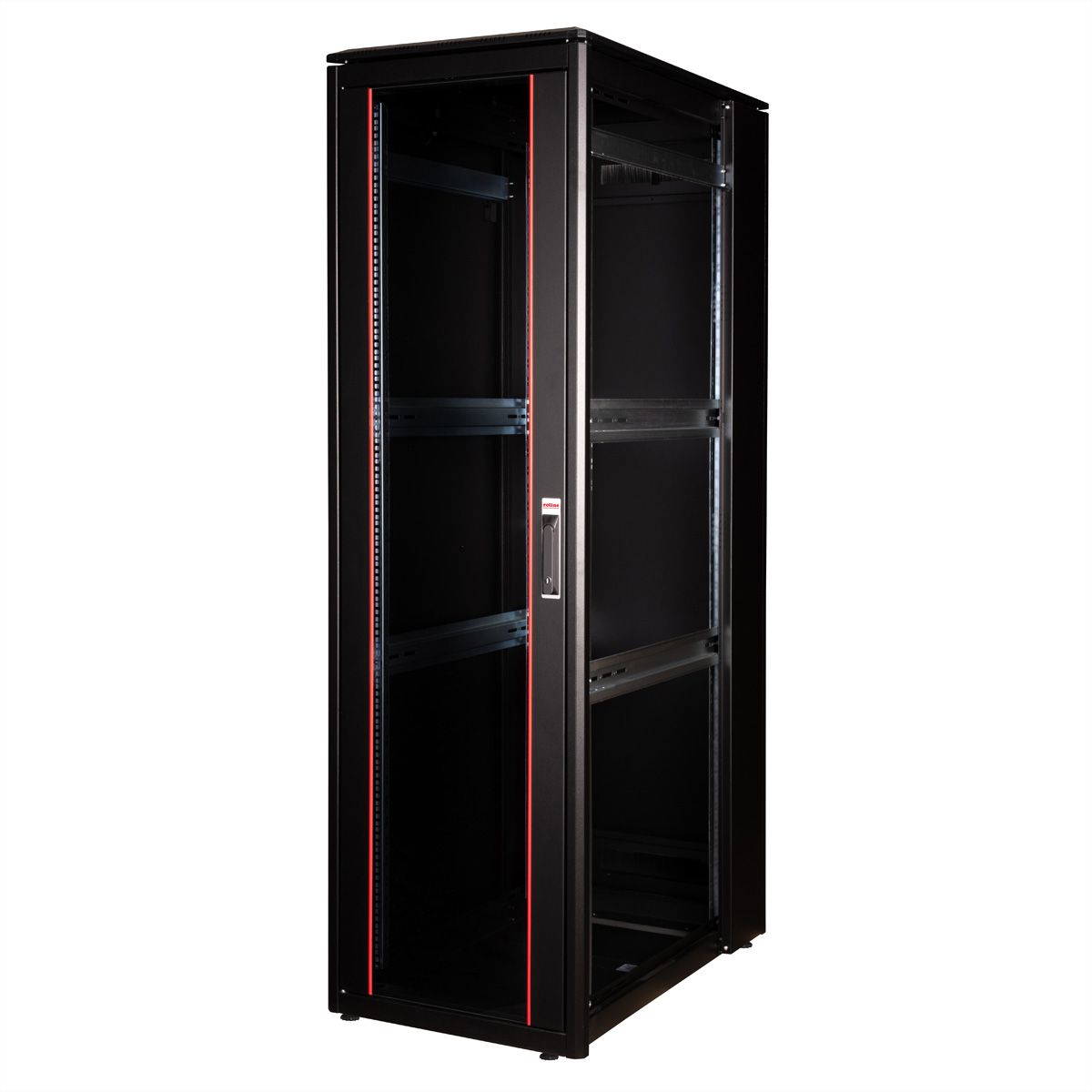 ROLINE 19" Baie réseau Pro 42U, 600x1000 LxP Porte verre noir