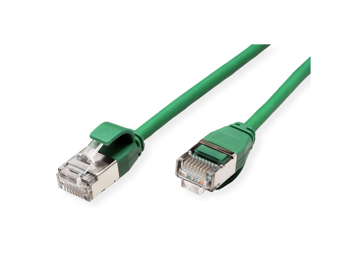 ROLINE Cordon DataCenter U/FTP Cat.6A (Classe EA), LSOH, slim, vert, 3 m