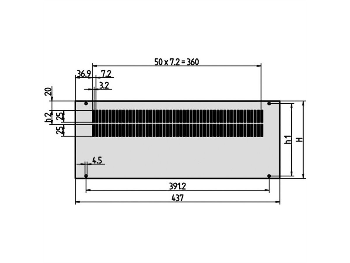 Panneau arrière ventilé SCHROFF Inpac, 4 U