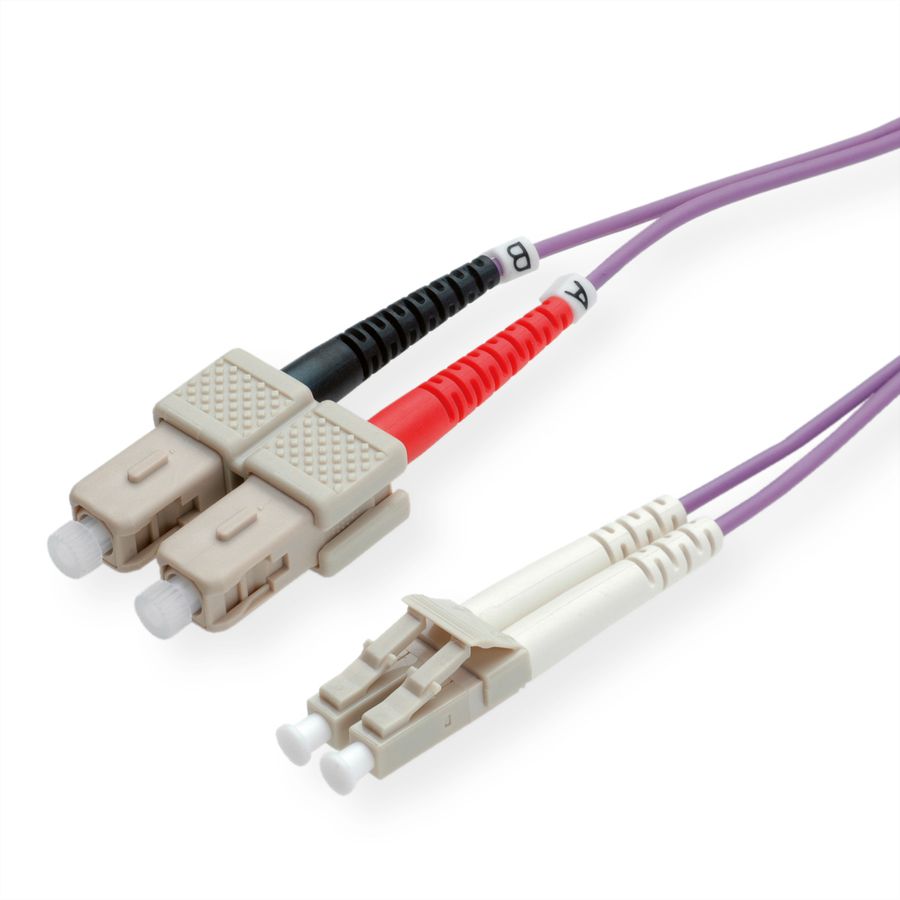 ROLINE Câble FO 50/125µm, LC/SC, OM4, violet, 10 m