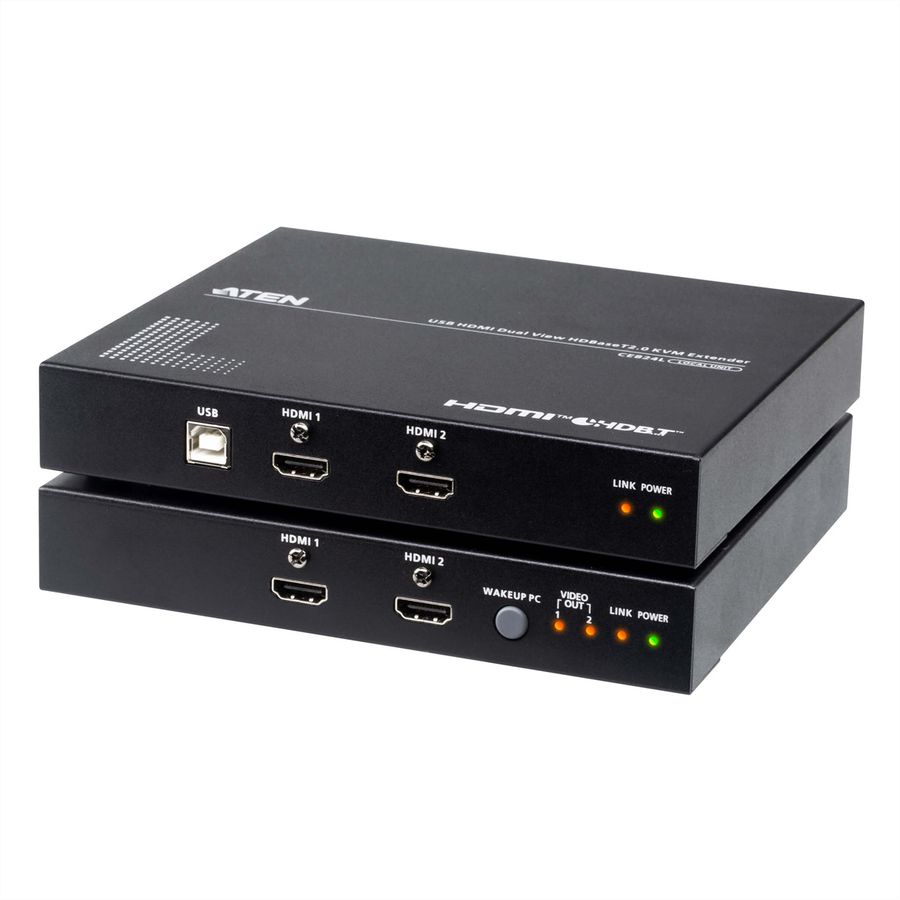 ATEN CE824 Extension KVM USB HDMI Double affichage HDBaseT™ 2.0, 4K@100m pour Vue unique