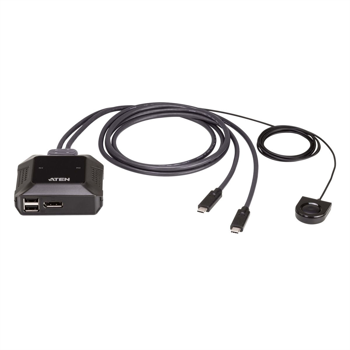 ATEN US3312 Commutateur KVM DisplayPort 4K 2 ports USB-C avec sélecteur de port à distance
