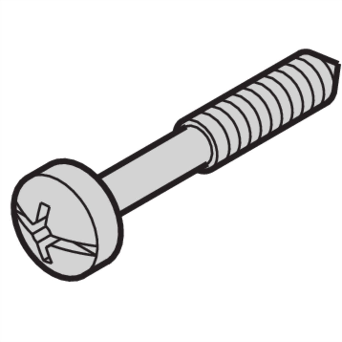 SCHROFF Vis à gorge, Cruciforme/ fendue (Philips), M2.5 x 12.3 mm, Acier, Nickelé, 100 pièces