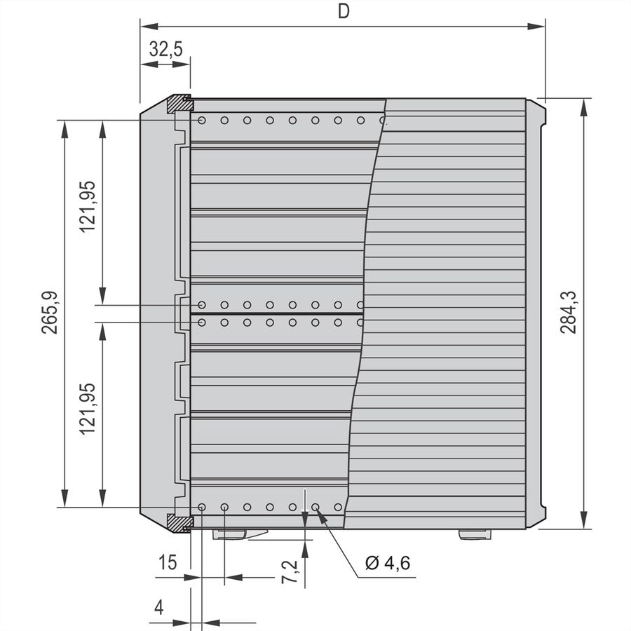 Mallette de bureau complète PropacPRO SCHROFF, blindée, 6 U, 84 HP, 446 mm