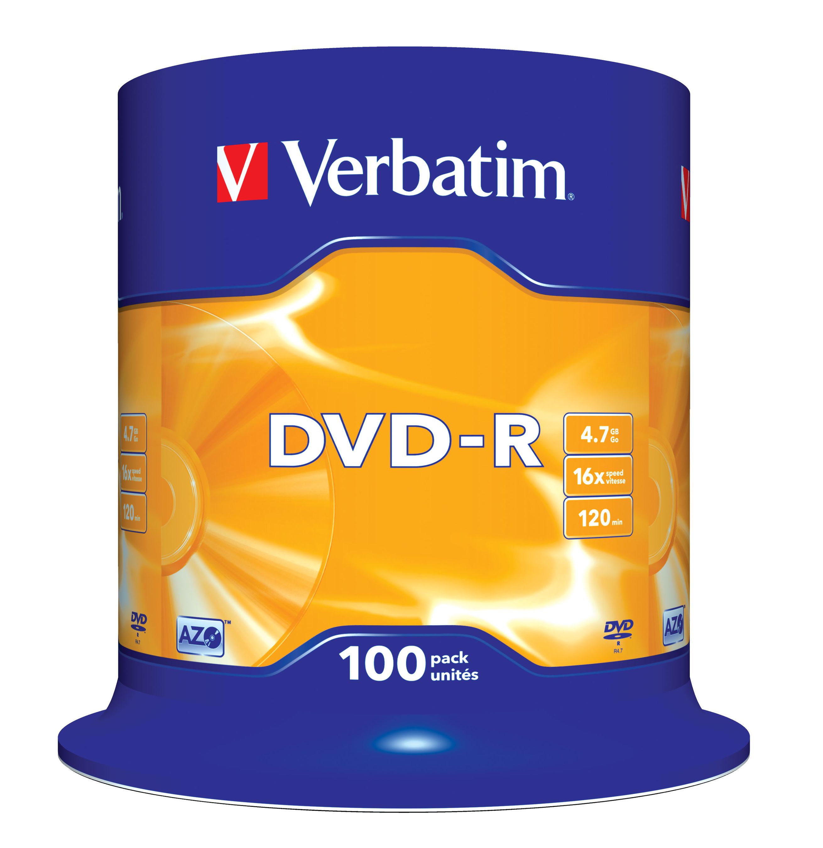 Verbatim DVD-R Matt Silver 4,7 Go 100 pièce(s)