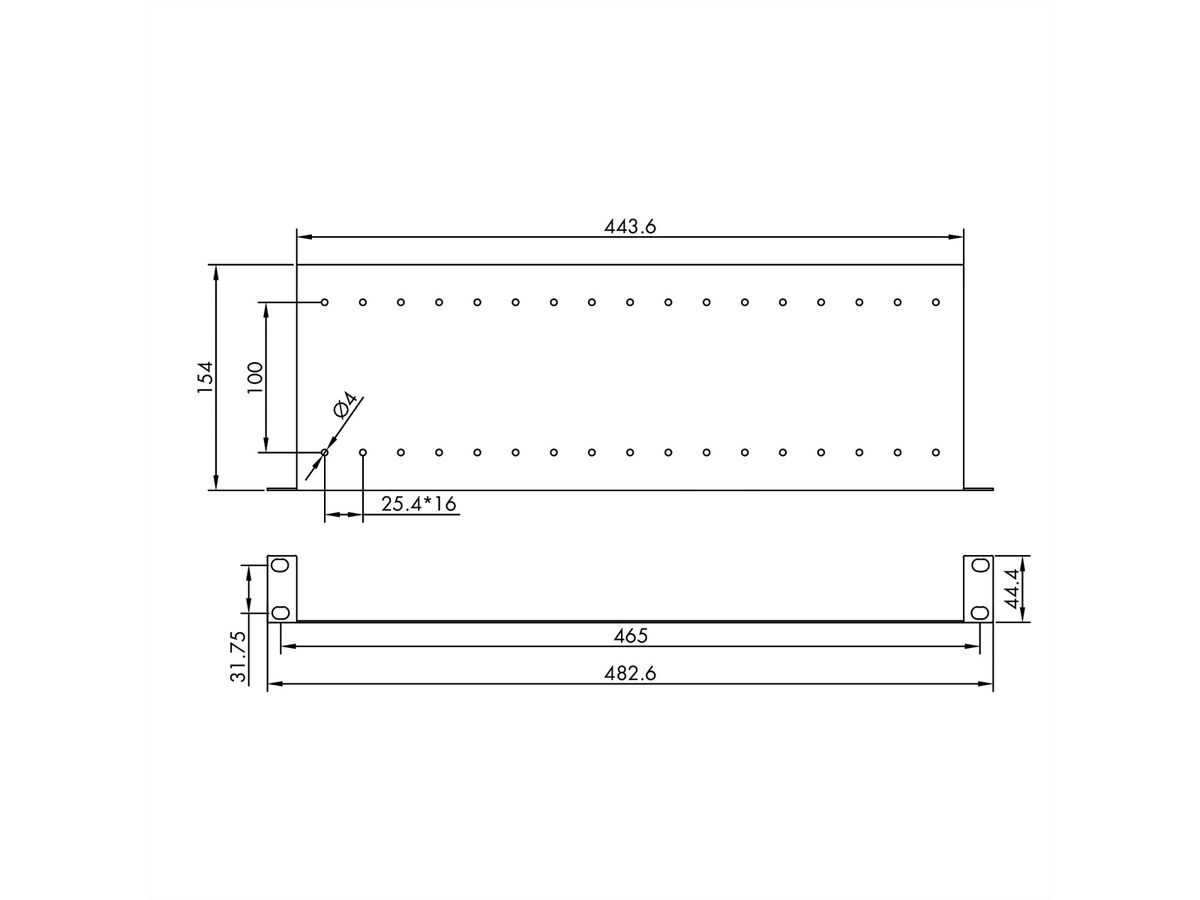 VALUE Etagère 19" avec 2 séparations amovibles, noir