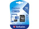 VERBATIM Micro SDHC 16 Go, Classe 10 avec adaptateur