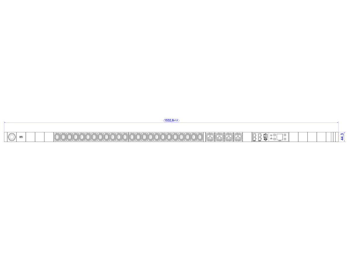 BACHMANN BN3000 24xC13 0° 4xC19 90° courant 3,0 m CEE16A mâle
