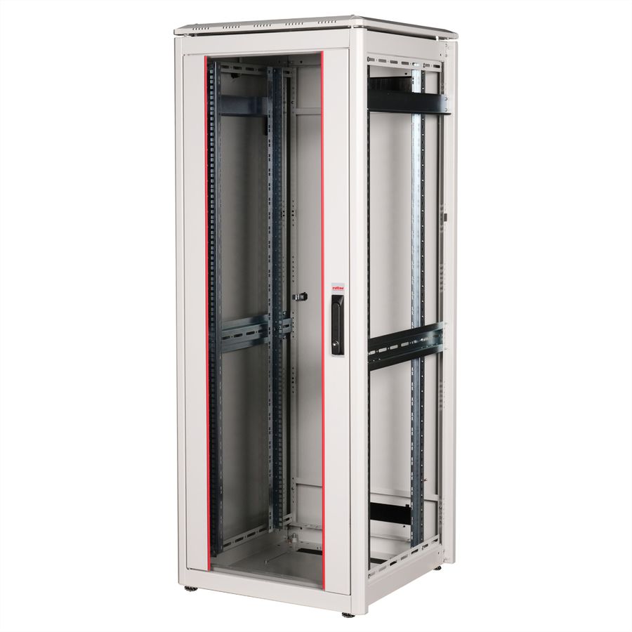 ROLINE 19" Baie réseau Pro 32U, 600x600 LxP Porte verre gris
