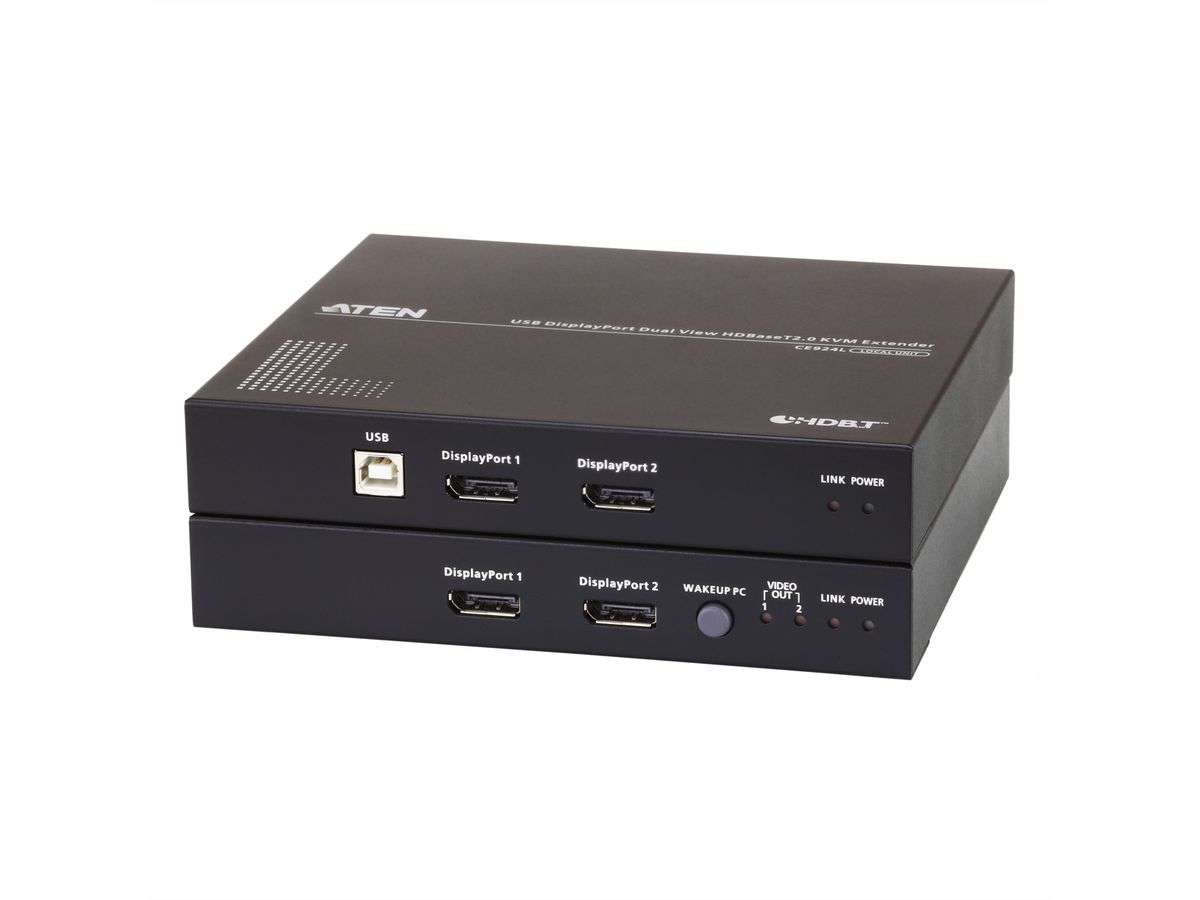 ATEN CE924 Système d’extension KVM USB DisplayPort double vue HDBaseT™ 2.0