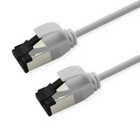 ROLINE Cordon Cat.8.1 (Classe I) S/FTP (PiMF), LSOH, Slim, PoE, blanc, 1 m