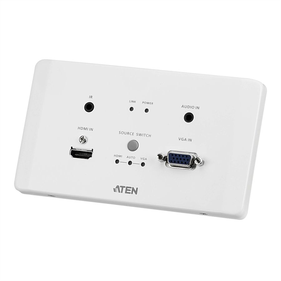 ATEN VE2812AEUT Émetteur HDBaseT HDMI et VGA avec Plaque murale UE / PoH