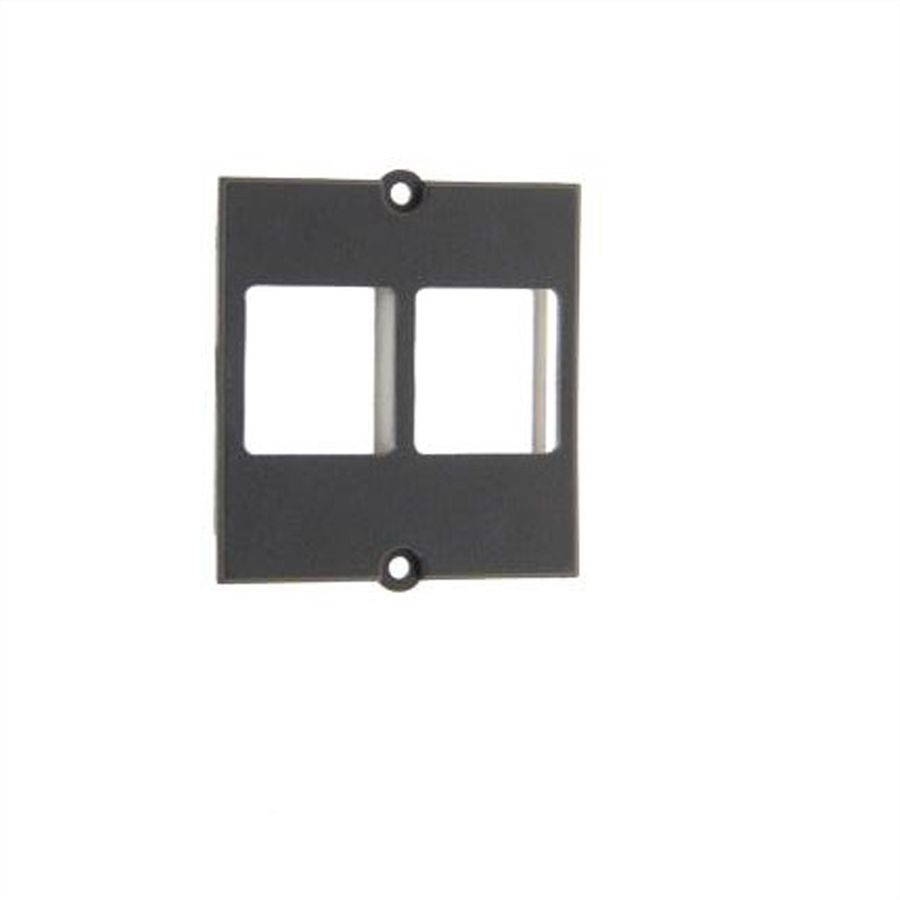 BACHMANN Module Cadre pour 2 Keystones avec fixation métallique, noir