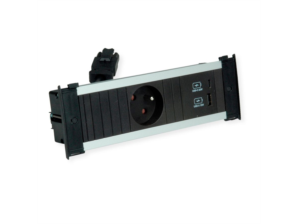 BACHMANN KAPSA S 1xUTE 1xUSB A&C 22W, 0,2m GST18