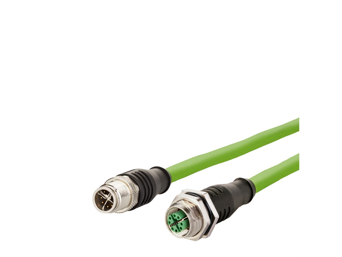 METZ CONNECT Câble Ethernet industriel M12 M/F, codage X, 2 m