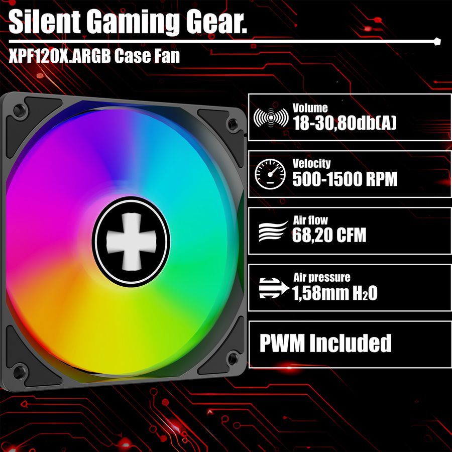 XILENCE Performance X  XF083, Ventilateur LED ARGB 120 mm