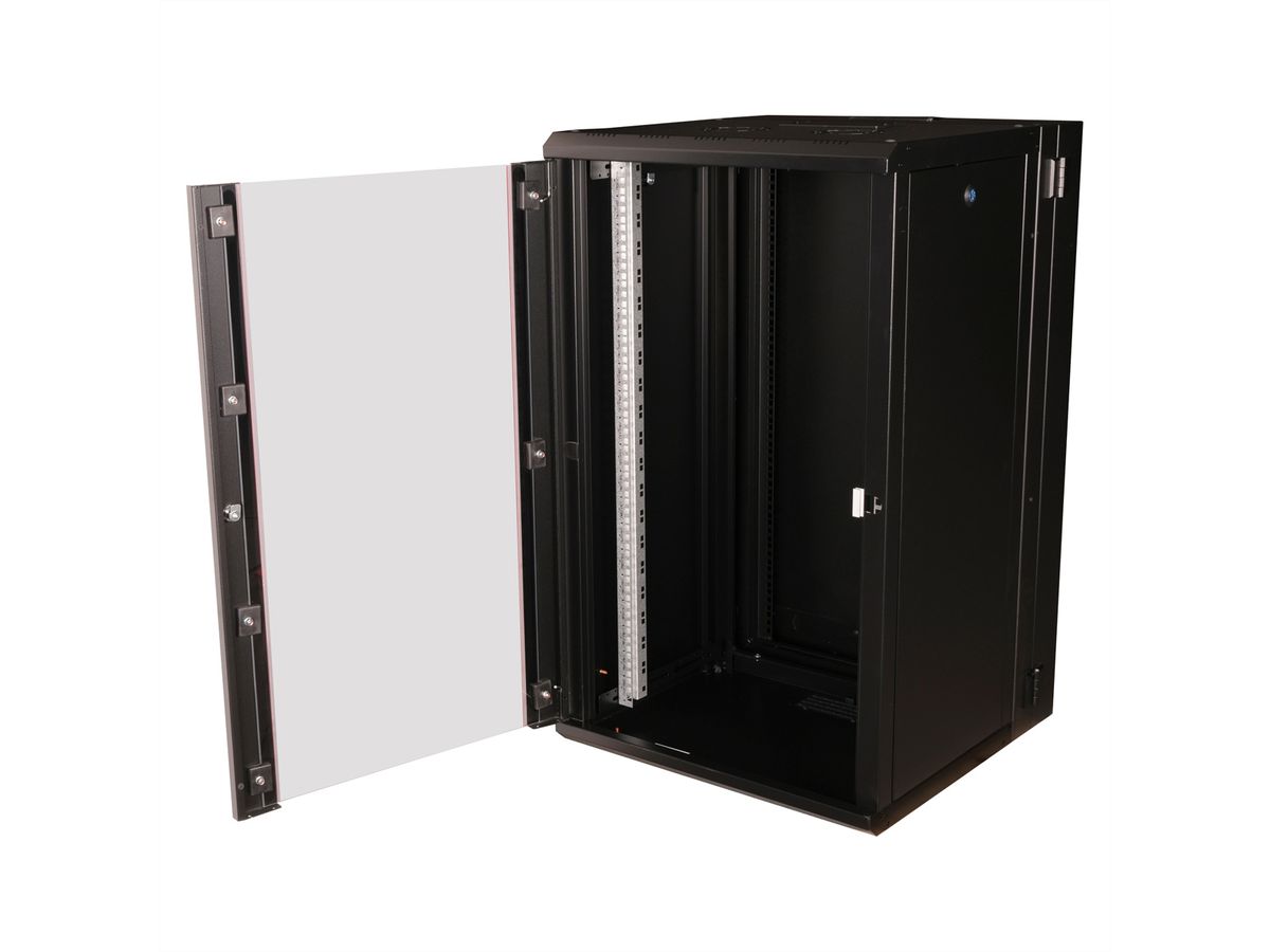 ROLINE 19" Boîtier mural Pro 20U, 600x600 LxP pivotant en 2 parties noir