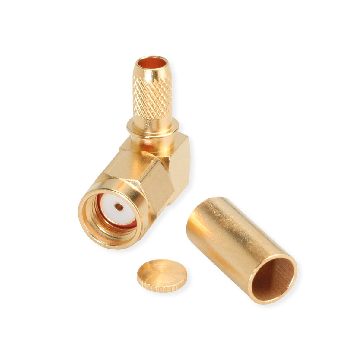 TELEGÄRTNER Connecteur R-SMA coudé, pour RG-58C/U souder/sertir