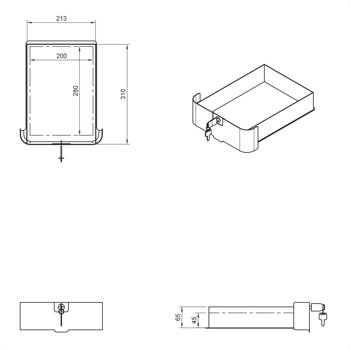 DATAFLEX Bento® desktop locker, 500, blanc