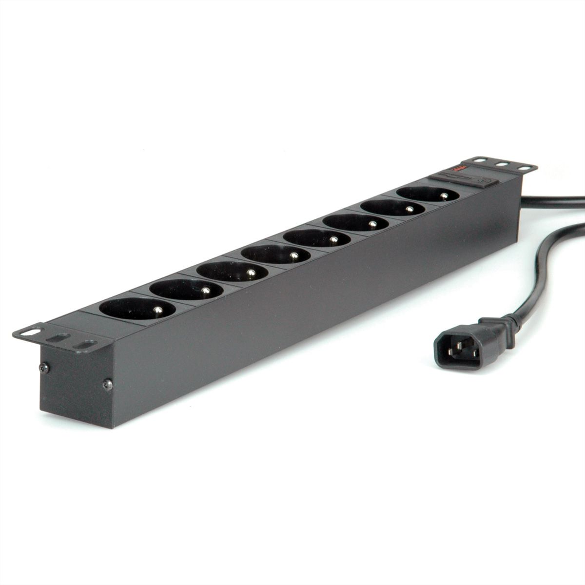 ROLINE Multiprise 19", 8 prises, 2300W, UTE, IEC320 C14 M, noir, 2 m