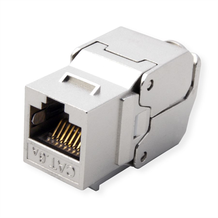 ROLINE Keystone Cat.6A (Classe EA), RJ-45, blindé, sans outil, argent