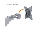ROLINE Support double LCD, fixation sur bureau, vérin à gaz, 5 articulations, 17-23", jusqu'à 2x 9 kg, argent