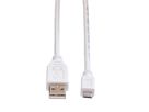 VALUE Câble USB 2.0, USB A mâle - Micro USB B mâle, blanc, 3 m