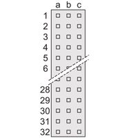 Connecteur SCHROFF type R, EN 60603, DIN 41612, femelle, 96 contacts, broches à souder, 3 mm