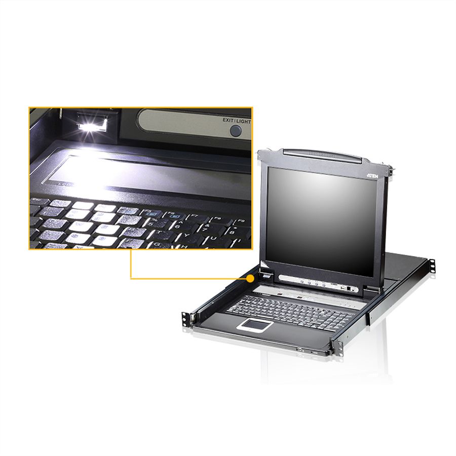 ATEN CL5716M Commutateur KVM VGA LCD 43cm PS/2-USB 16 ports , FR-Layout