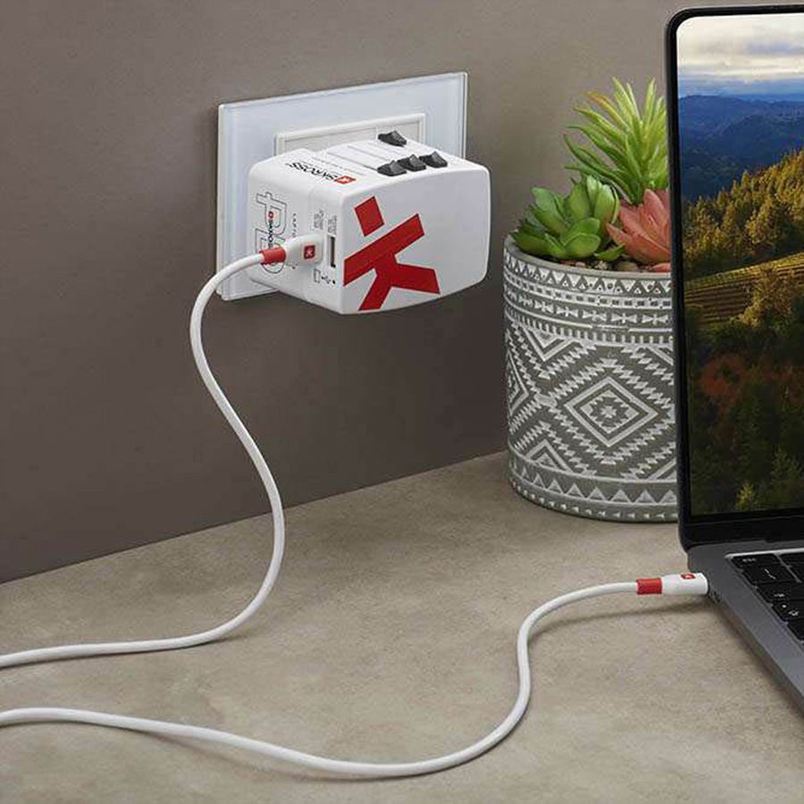 SKROSS Chargeur USB universel A/C 45PD avec câble USB-C, monde