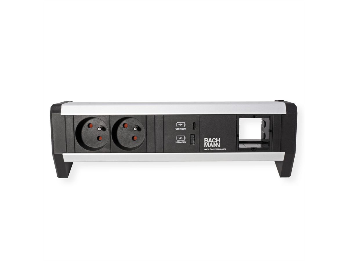 BACHMANN DESK 2xUTE 1xUSB A&C 22W 1xCM GST18